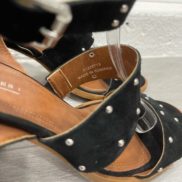 Asos Black Block Heel Studded Ankle Strap Sandals - Picture 6 of 8